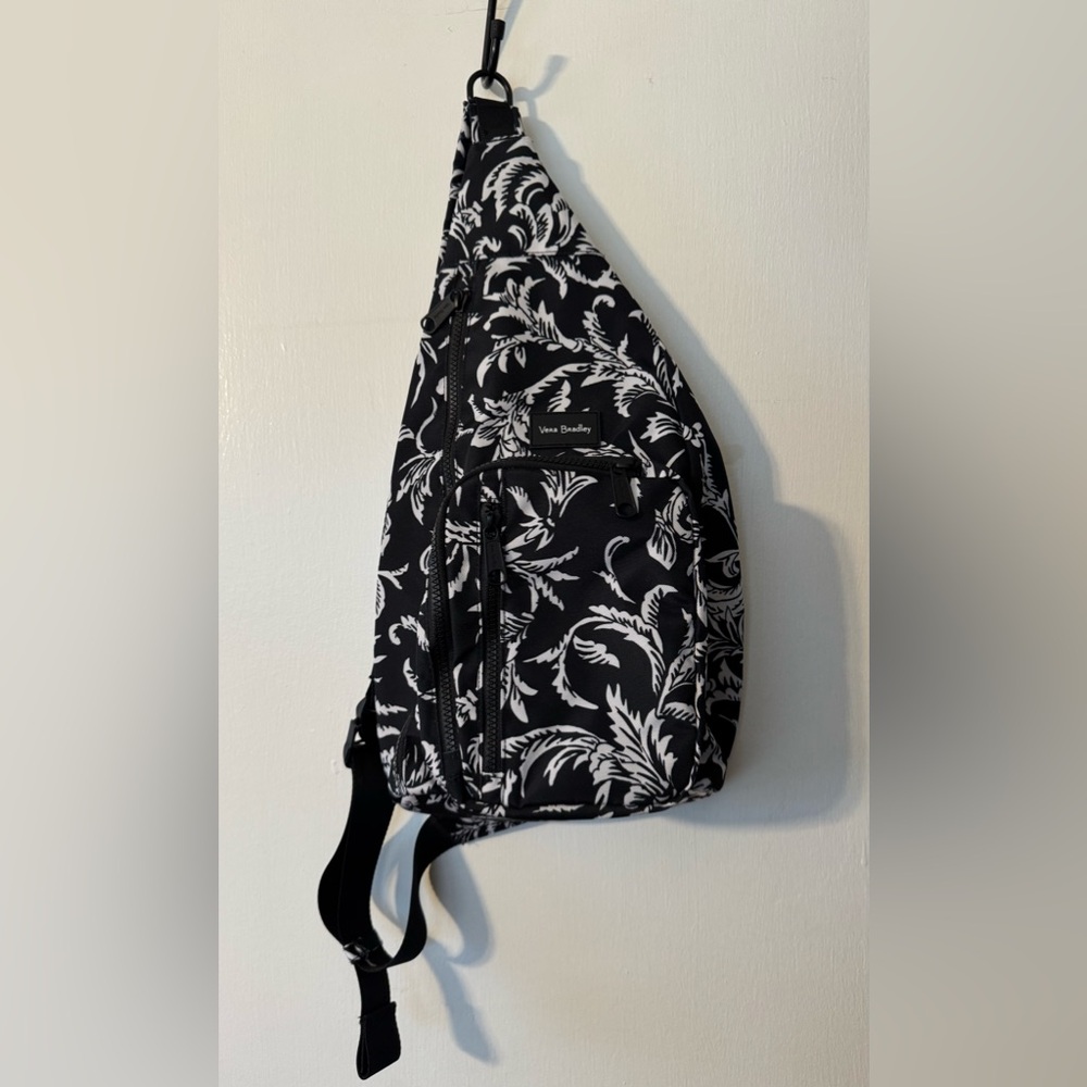 Vera Bradley Black and White Sling Backpack NWOT